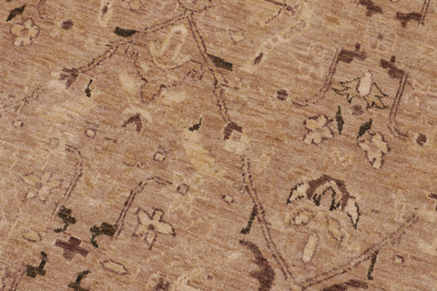 handmade Transitional Kafkaz Tan Lt. Green Hand Knotted RECTANGLE 100% WOOL area rug 9' x 12'