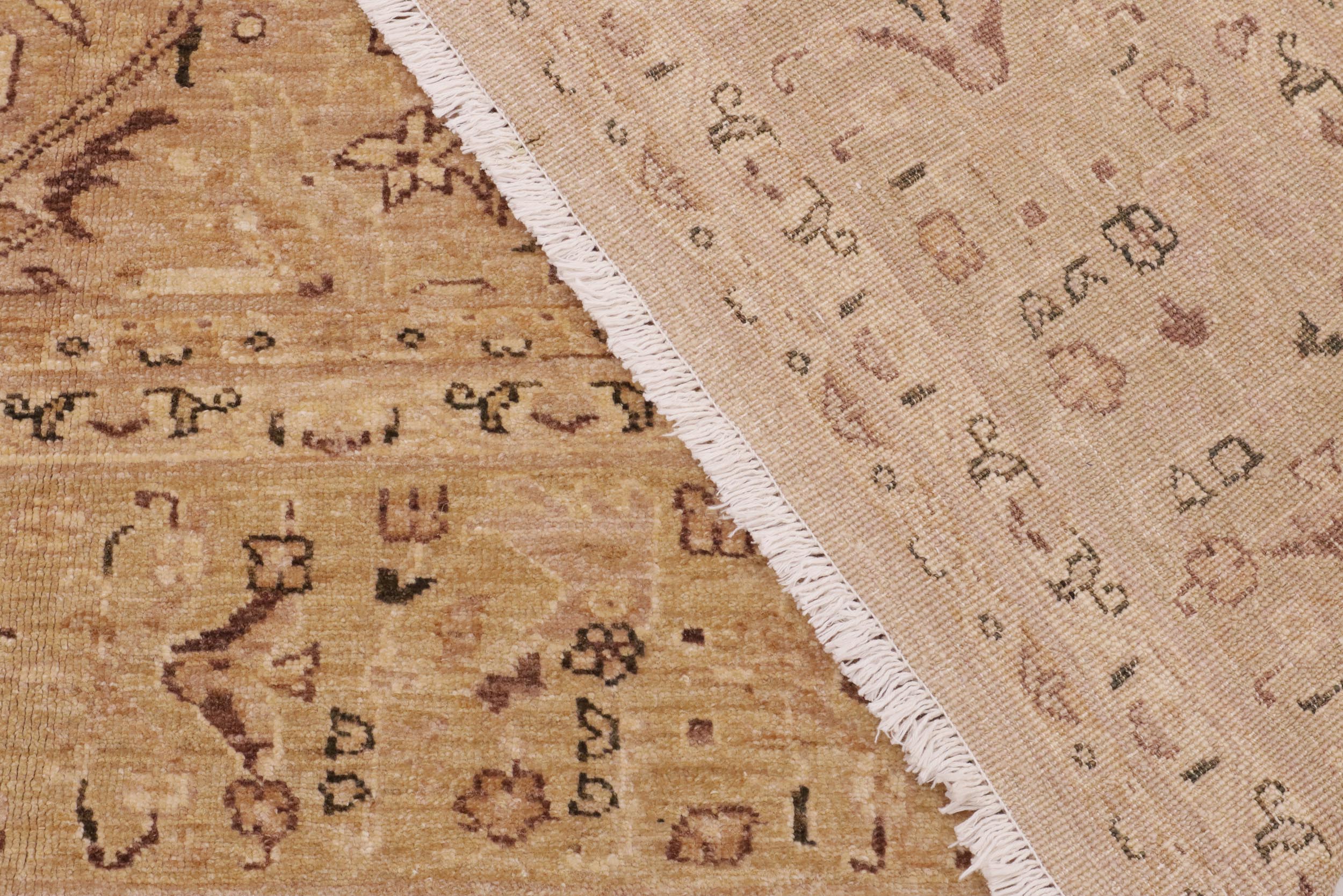 handmade Transitional Kafkaz Tan Lt. Green Hand Knotted RECTANGLE 100% WOOL area rug 9' x 12'