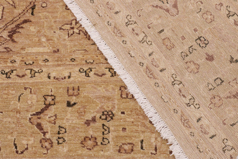 handmade Transitional Kafkaz Tan Lt. Green Hand Knotted RECTANGLE 100% WOOL area rug 9' x 12'
