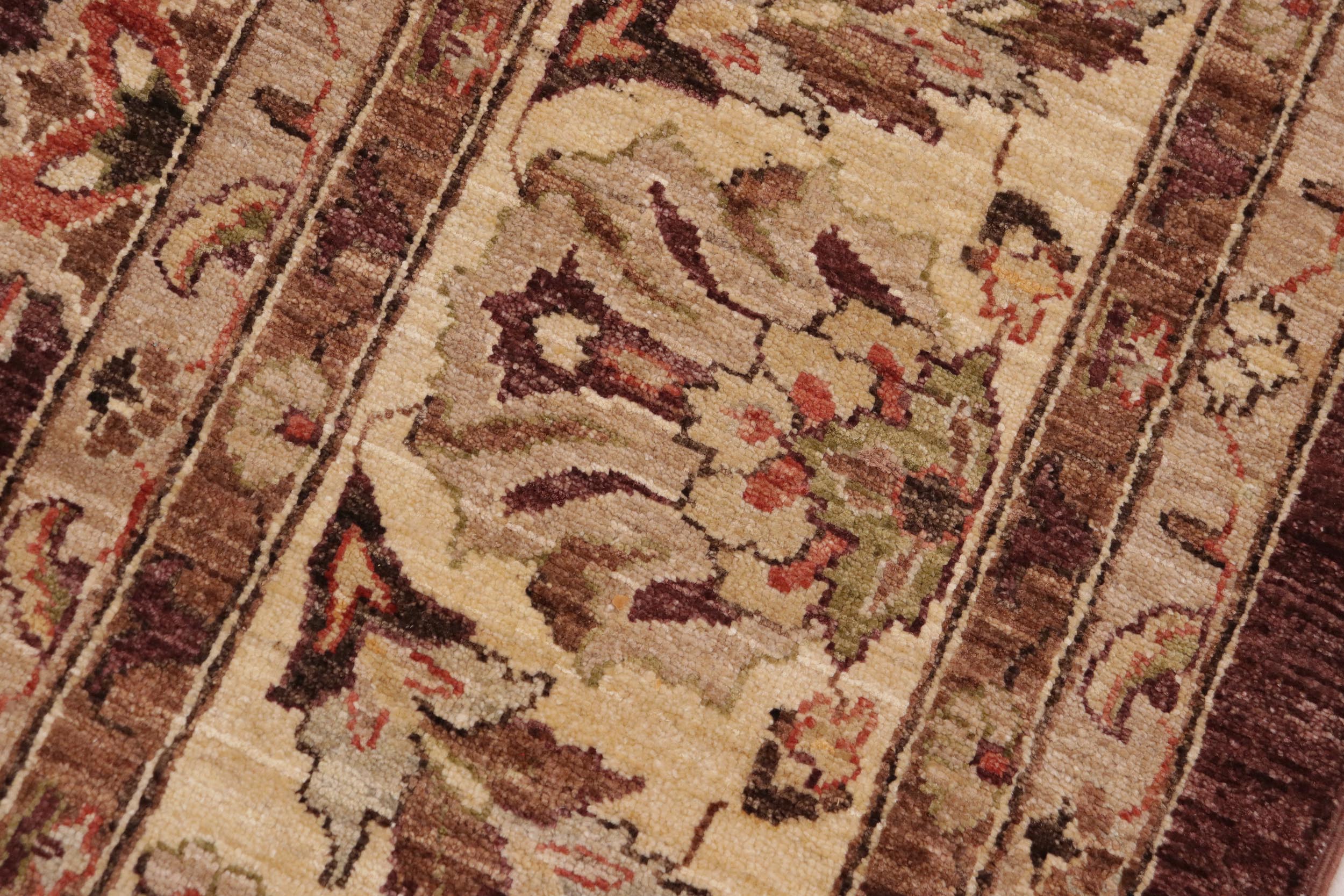 handmade Traditional Kafkaz Brown Beige Hand Knotted RECTANGLE 100% WOOL area rug 9x12
