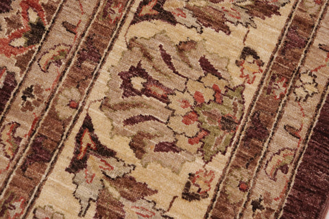 handmade Traditional Kafkaz Brown Beige Hand Knotted RECTANGLE 100% WOOL area rug 9x12
