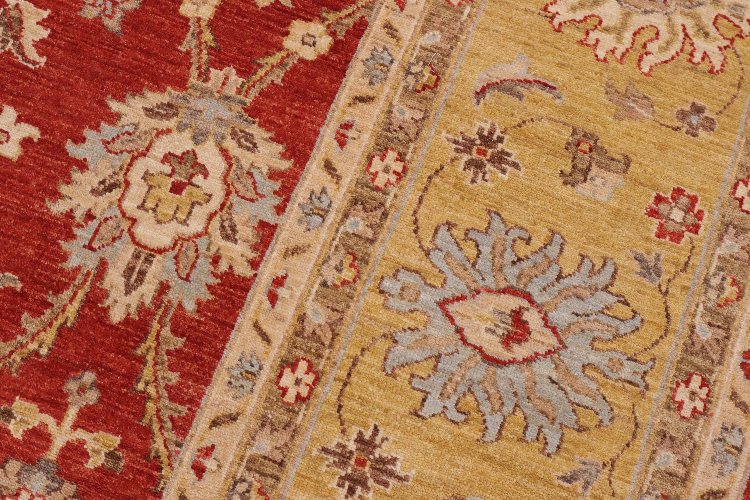 handmade Traditional Kafkaz Orange Gold Hand Knotted RECTANGLE 100% WOOL area rug 9x12