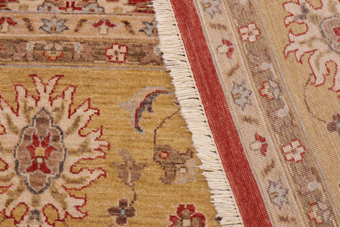 handmade Traditional Kafkaz Orange Gold Hand Knotted RECTANGLE 100% WOOL area rug 9x12