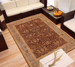 handmade Traditional Kafkaz Brown Gray Hand Knotted RECTANGLE 100% WOOL area rug 9X11