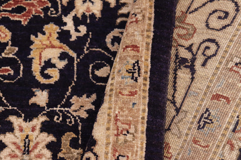 handmade Transitional Kafkaz Blue Beige Hand Knotted RECTANGLE 100% WOOL area rug 6' x 9'