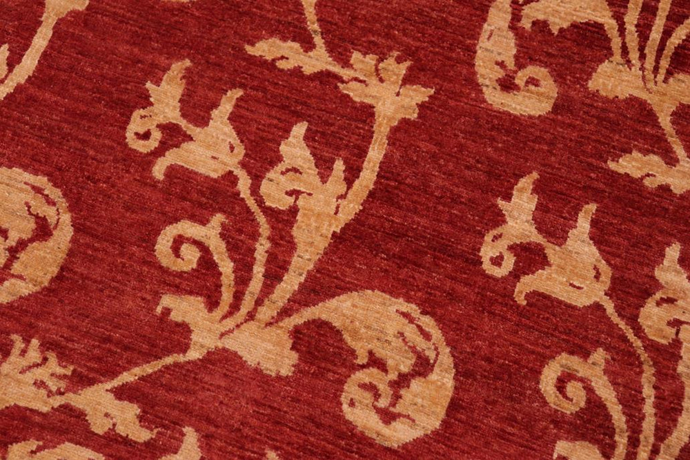 handmade Transitional Kafkaz Red Gold Hand Knotted RECTANGLE 100% WOOL area rug 5X8