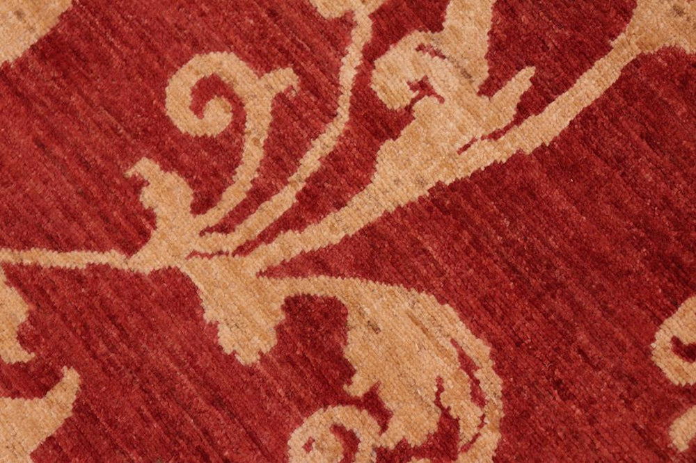 handmade Transitional Kafkaz Red Gold Hand Knotted RECTANGLE 100% WOOL area rug 5X8