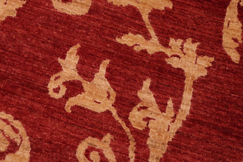 handmade Transitional Kafkaz Red Gold Hand Knotted RECTANGLE 100% WOOL area rug 5X8