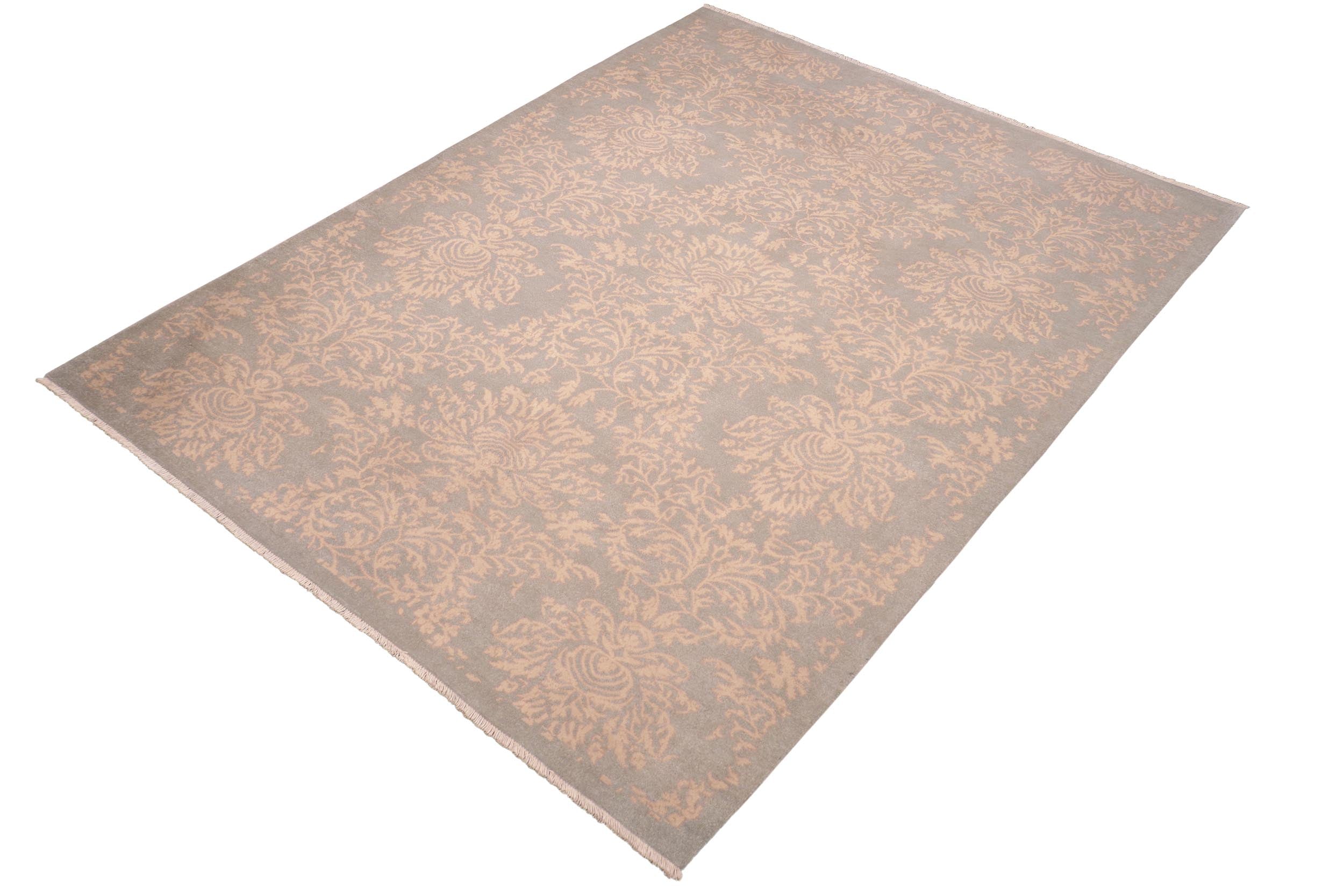 handmade Modern Kotan Green Tan Hand Knotted RECTANGLE 100% WOOL area rug 6' x 9'