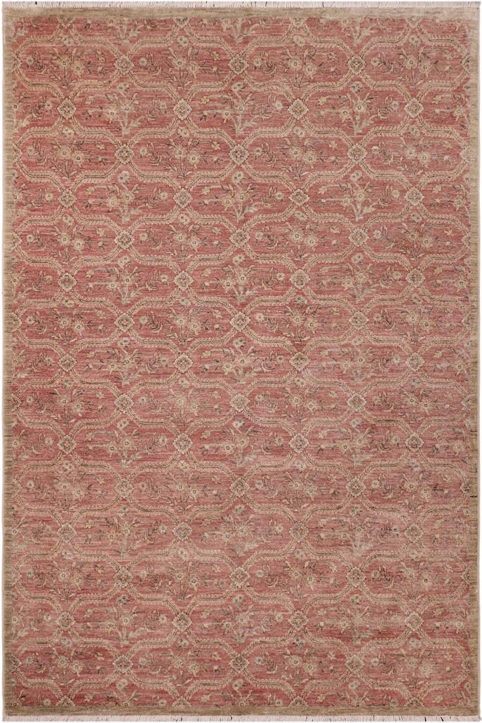 handmade Transitional Kafkaz Pink Green Hand Knotted RECTANGLE 100% WOOL area rug 6X9