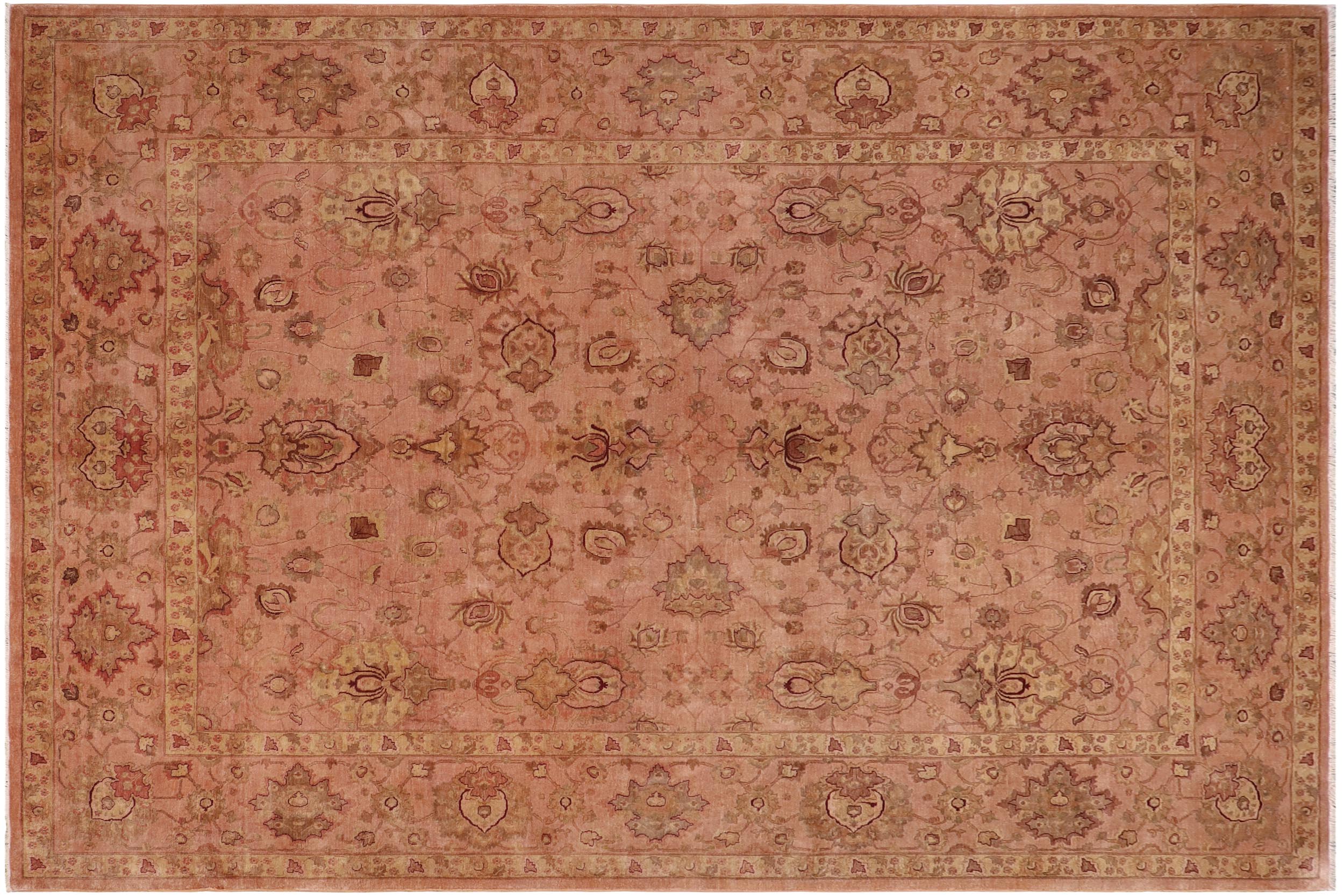 handmade Traditional Kafkaz Dark Tan Dark Tan Hand Knotted RECTANGLE 100% WOOL area rug 10' x 14'
