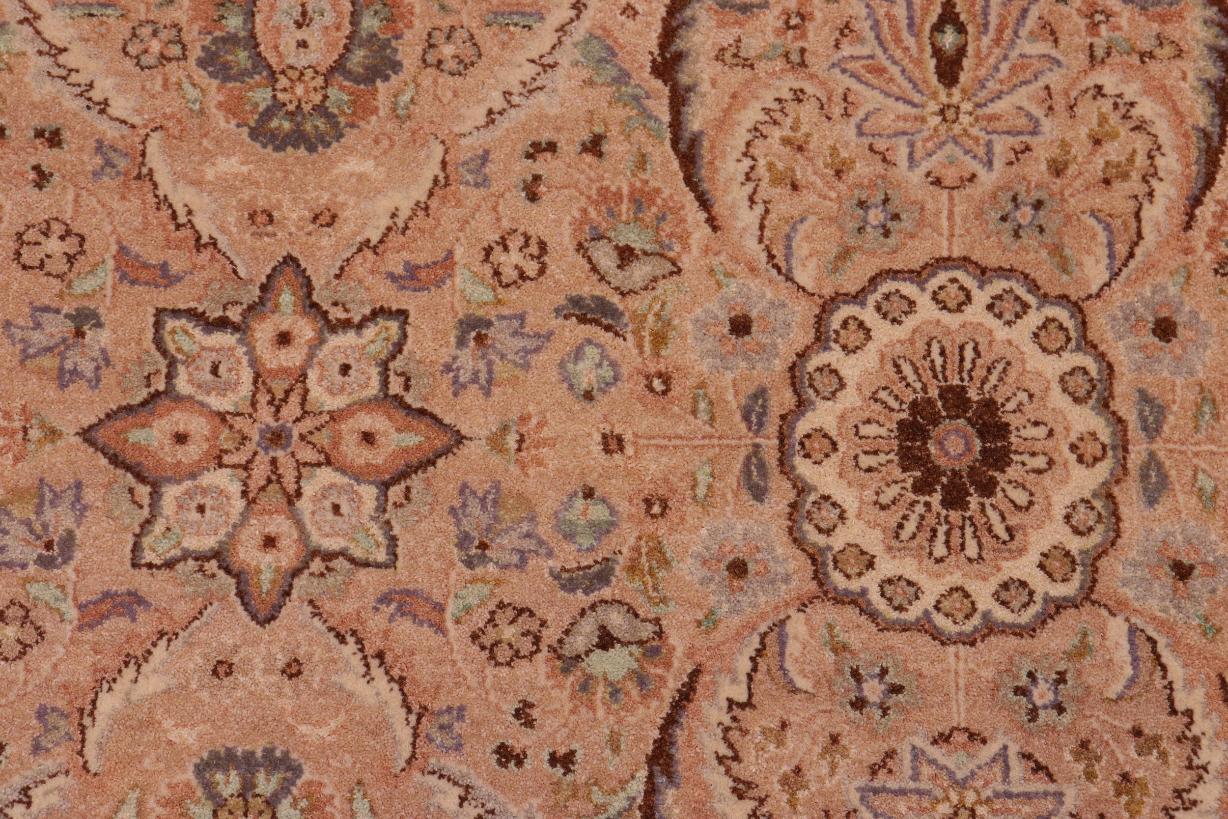 handmade Transitional Qaseem Bond Tan Green Hand Knotted RECTANGLE 100% WOOL area rug 10 x 14