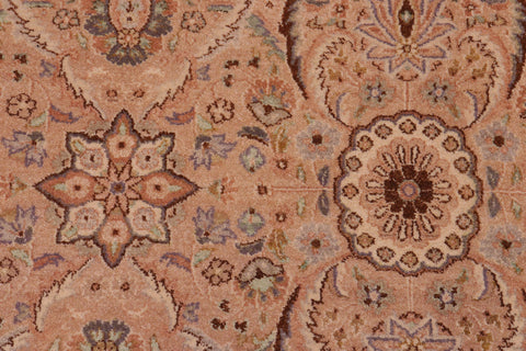 handmade Transitional Qaseem Bond Tan Green Hand Knotted RECTANGLE 100% WOOL area rug 10 x 14