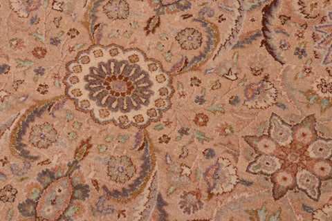 handmade Transitional Qaseem Bond Tan Green Hand Knotted RECTANGLE 100% WOOL area rug 10 x 14