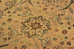 Antique Shea Tan/Green Wool Rug - 10'2''X14'3''