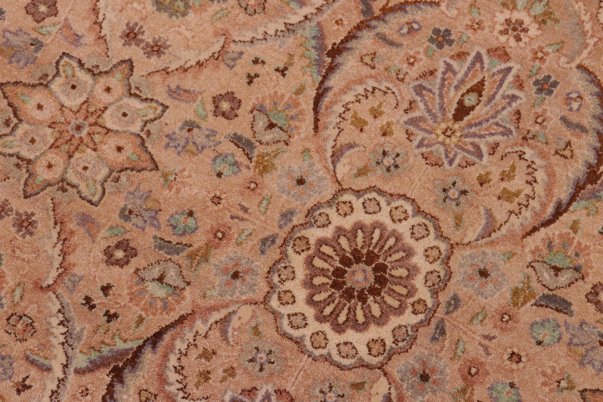 handmade Transitional Qaseem Bond Tan Green Hand Knotted RECTANGLE 100% WOOL area rug 10 x 14