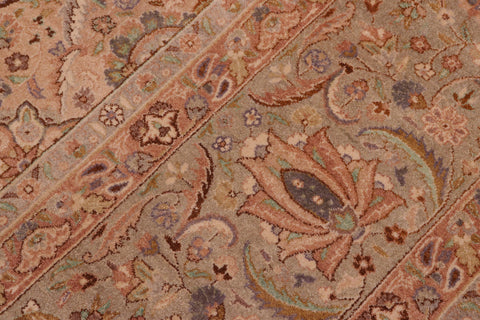 handmade Transitional Qaseem Bond Tan Green Hand Knotted RECTANGLE 100% WOOL area rug 10 x 14