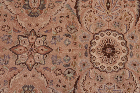 handmade Transitional Qaseem Bond Tan Green Hand Knotted RECTANGLE 100% WOOL area rug 10x14
