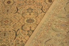 Antique Shea Tan/Green Wool Rug - 10'2''X14'3''