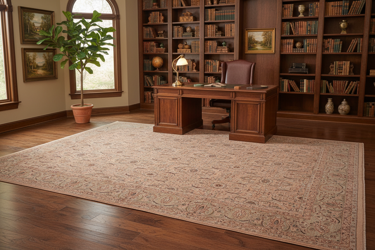 handmade Transitional Qaseem Bond Tan Green Hand Knotted RECTANGLE 100% WOOL area rug 10 x 14