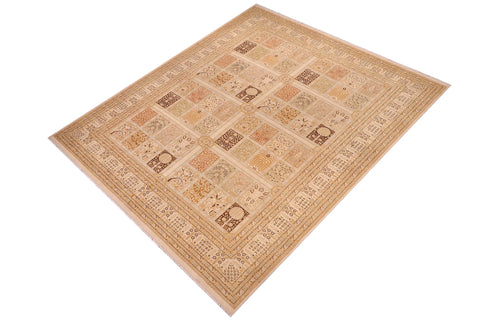 handmade Transitional Design Gold Gold Hand Knotted RECTANGLE 100% WOOL area rug 10' x 14'