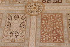 handmade Traditional Design Gold Gold Hand Knotted RECTANGLE 100% WOOL area rug 10'X14'