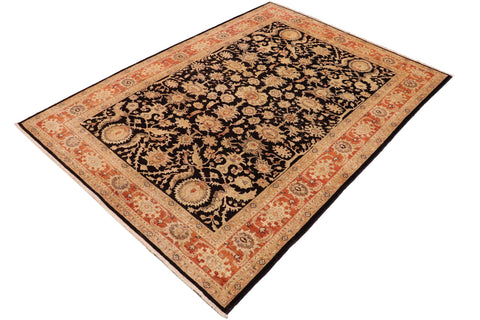 handmade Traditional Kafkaz Black Red Hand Knotted RECTANGLE 100% WOOL area rug 9x12