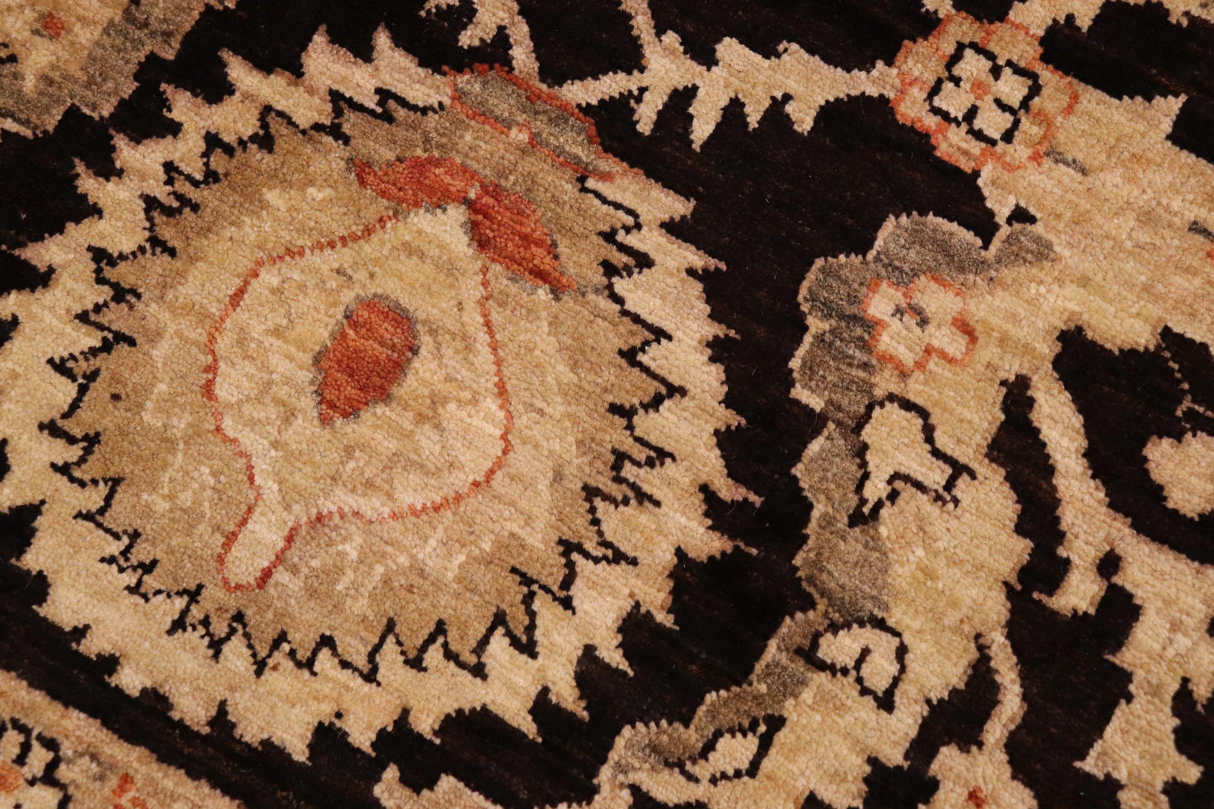 handmade Traditional Kafkaz Black Red Hand Knotted RECTANGLE 100% WOOL area rug 9x12