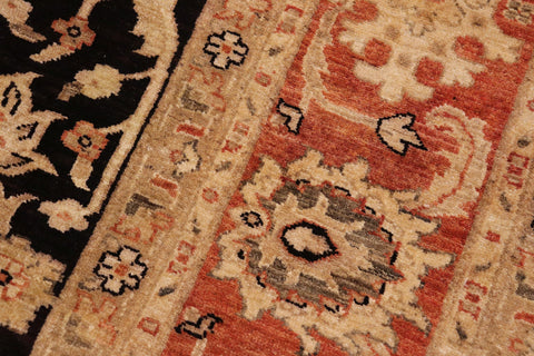 handmade Traditional Kafkaz Black Red Hand Knotted RECTANGLE 100% WOOL area rug 9x12