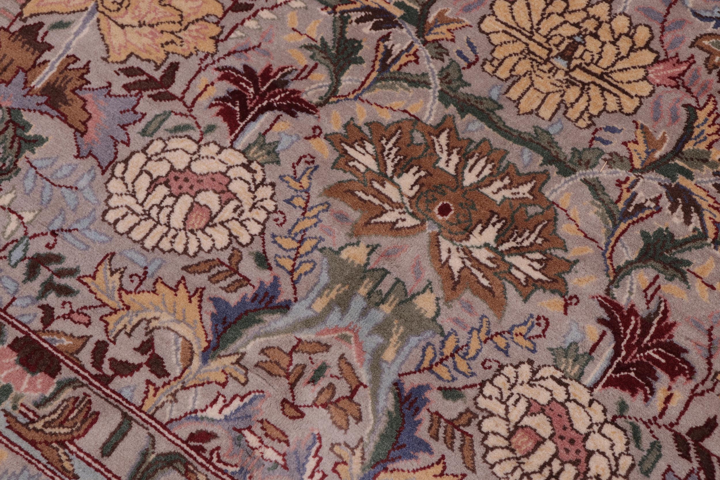 handmade Transitional Morris Gray Gray Hand Knotted SQUARE 100% WOOL area rug 6x6