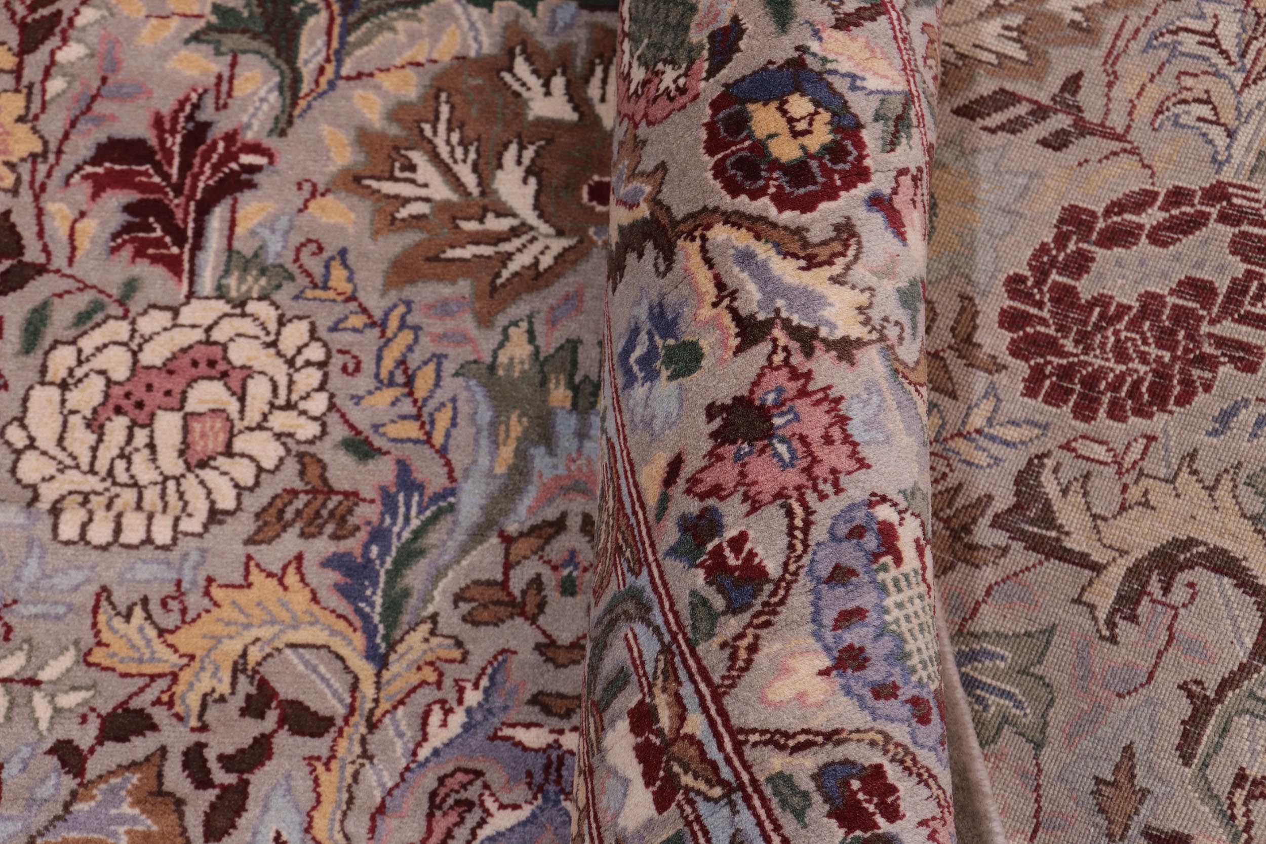 handmade Transitional Morris Gray Gray Hand Knotted SQUARE 100% WOOL area rug 6x6