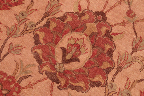 handmade Traditional  Tan Red Hand Knotted RECTANGLE 100% WOOL area rug 7' x 10'