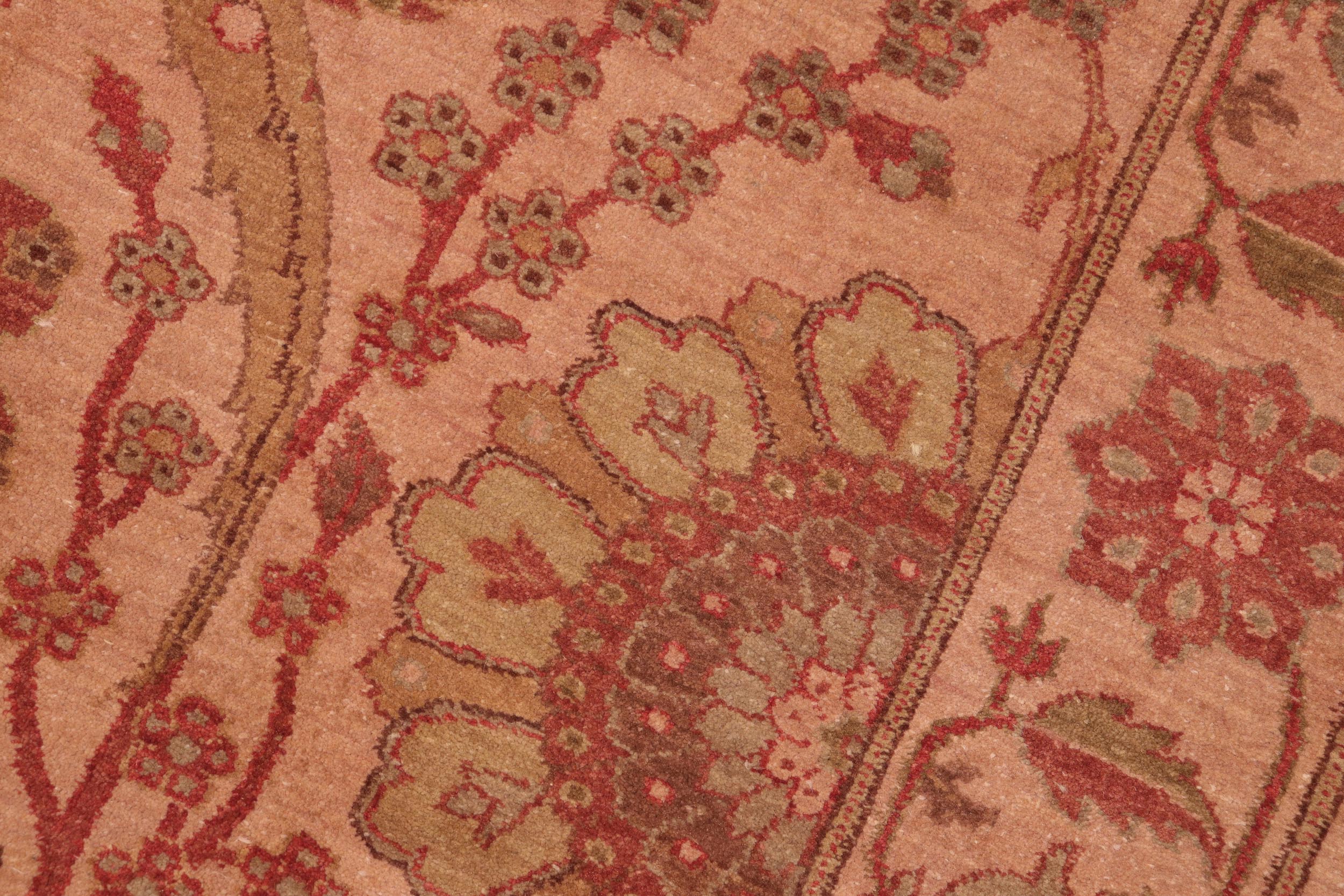 handmade Traditional  Tan Red Hand Knotted RECTANGLE 100% WOOL area rug 7' x 10'