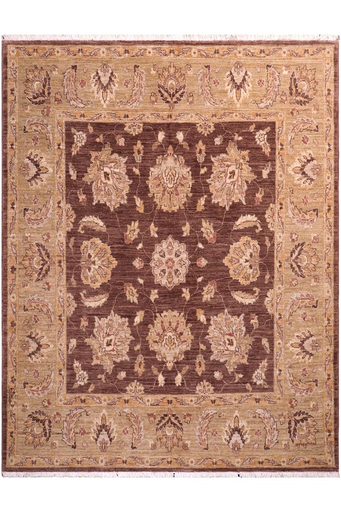 handmade Traditional Kafkaz Brown Lt. Green Hand Knotted SQUARE 100% WOOL area rug 6X6