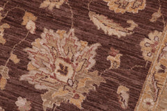 handmade Traditional Kafkaz Brown Lt. Green Hand Knotted SQUARE 100% WOOL area rug 6X6