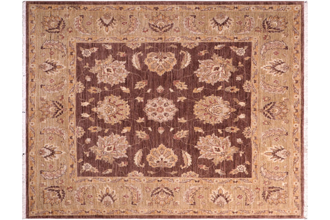 handmade Traditional Kafkaz Brown Lt. Green Hand Knotted SQUARE 100% WOOL area rug 6x6