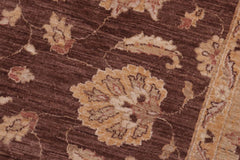 handmade Traditional Kafkaz Brown Lt. Green Hand Knotted SQUARE 100% WOOL area rug 6X6