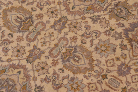 handmade Transitional Lahore Ivory Lt. Brown Hand Knotted RECTANGLE 100% WOOL area rug 6' x 12'