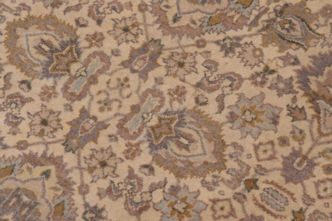 handmade Transitional Lahore Ivory Lt. Brown Hand Knotted RECTANGLE 100% WOOL area rug 6'X12'