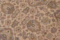 handmade Transitional Lahore Ivory Lt. Brown Hand Knotted RECTANGLE 100% WOOL area rug 6'X12'