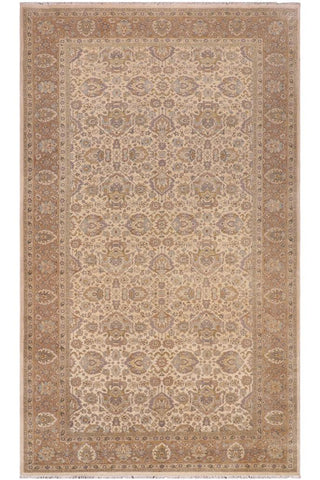 handmade Transitional Lahore Ivory Lt. Brown Hand Knotted RECTANGLE 100% WOOL area rug 6'X12'