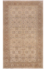 handmade Transitional Lahore Ivory Lt. Brown Hand Knotted RECTANGLE 100% WOOL area rug 6'X12'