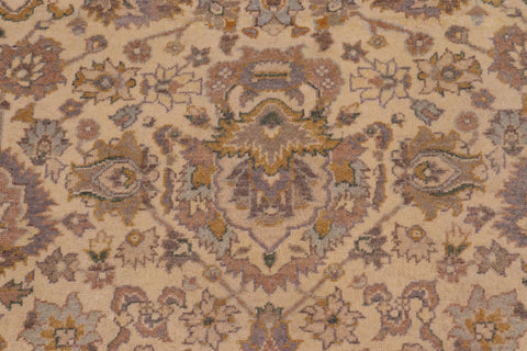 handmade Transitional Lahore Ivory Lt. Brown Hand Knotted RECTANGLE 100% WOOL area rug 6' x 12'