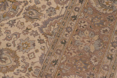 handmade Transitional Lahore Ivory Lt. Brown Hand Knotted RECTANGLE 100% WOOL area rug 6'X12'
