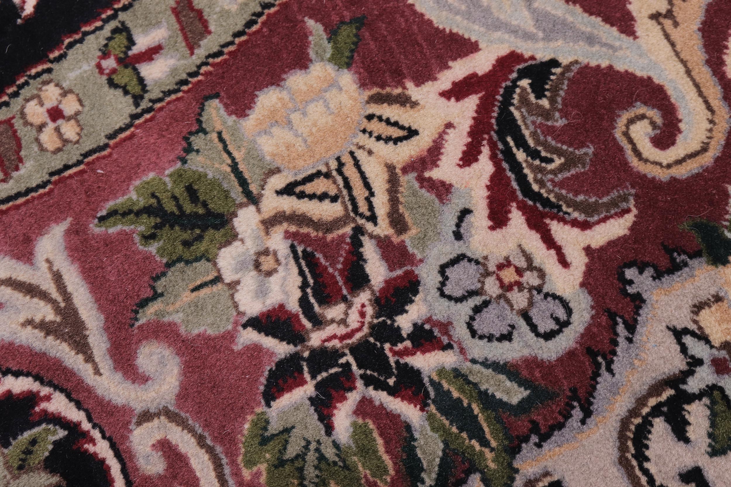 handmade Traditional Anarlaki Black Pink Hand Knotted ROUND 100% WOOL area rug 6' x 6'