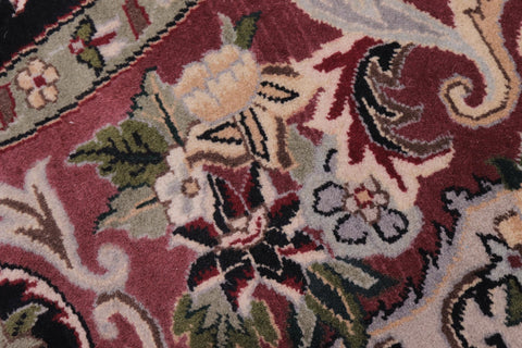 handmade Traditional Anarlaki Black Pink Hand Knotted ROUND 100% WOOL area rug 6' x 6'