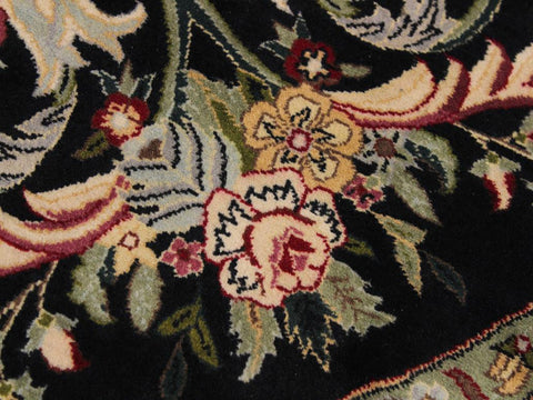 handmade Traditional Anarlaki Black Pink Hand Knotted ROUND 100% WOOL area rug 6x6