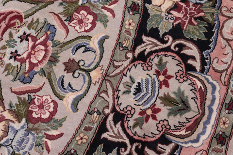 handmade Traditional Anarlaki Lt. Gray Black Hand Knotted ROUND 100% WOOL area rug 6' x 6'