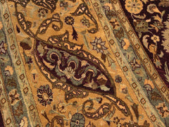 handmade Traditional Agra Tabriz Red Tan Hand Knotted ROUND 100% WOOL area rug 10x10