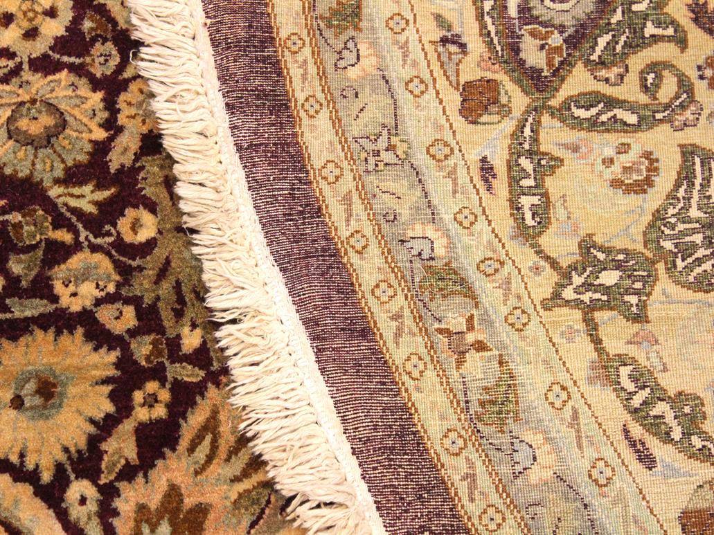 handmade Traditional Agra Tabriz Red Tan Hand Knotted ROUND 100% WOOL area rug 10x10